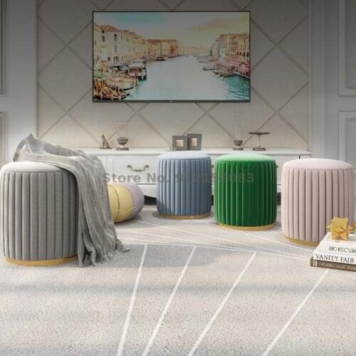 Nordic light luxury dressing table stool chair bedroom mini makeup stool sofa changing shoes fashion living room net red round