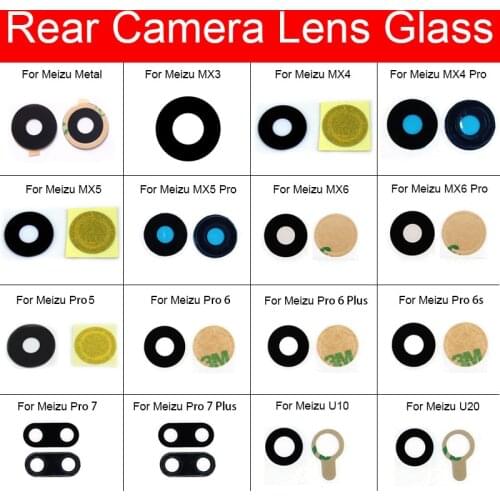 Back Camera Glass For Meizu Metal MX3 MX4 MX5 MX6 Pro 5 6 6s 7 Plus U10 U20 Rear Camera Glass Lens Cover + Adhesive Sticker
