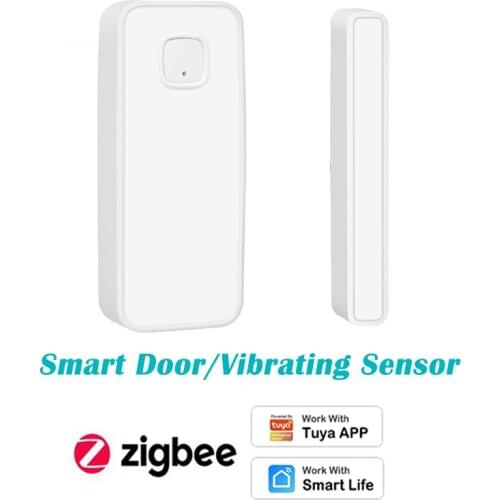 Zigbee 3 Smart Door Sensor Window Shock Sensor Anti-theft Tuya APP Real-time Open / Close Status Alarm Push Monitor Need Hub