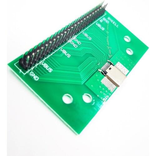 USB3.1 type C female connector with PCB Board 24P Connector test board to 2.54mm adapter board 0.8mm