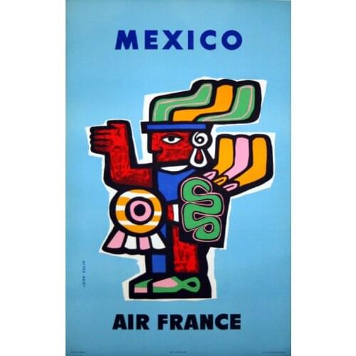 Air France Travel Tourism Mexico Customs Retro Vintage Kraft Poster Decorative Wall Sticker Canvas Painting Home Decor Gift