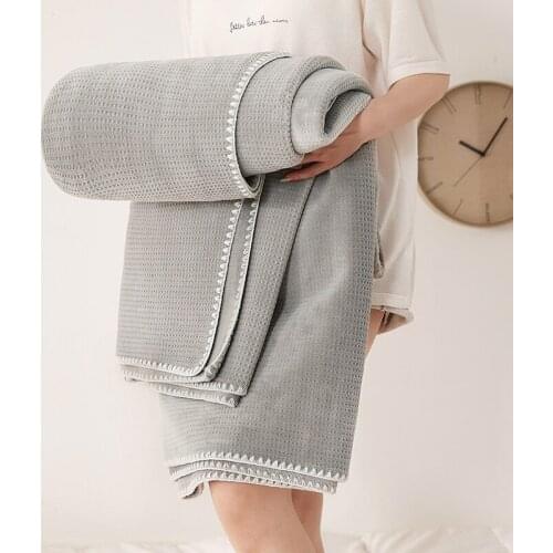 High quality soft thick waffle blanket cover the bed sheet winter warm polar fabric throw blanket for sofa