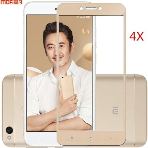 For xiaomi redmi 4x glass tempered glass redmi4x screen protector MOFi 9H 2.5D full cover redmi 4x protective glass flim 5.0"