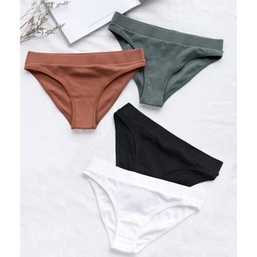 Ladies Low Waist Womens Seamless panties Thong Cotton Lingerie string bielizna calsones sexy