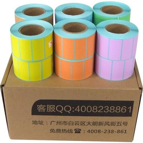 2 Rolls Per Lot ) 60*40*700 Sticker thermal label direct thermal self adhesive for Thermal Label Printers 7 colors Available