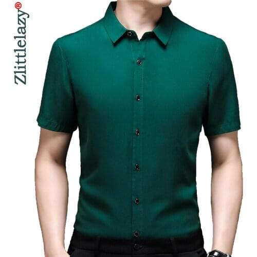 2021 designer solid mens shirts for men clothing korean fashion summer short sleeve shirt luxury dress casual clothes jersey 502