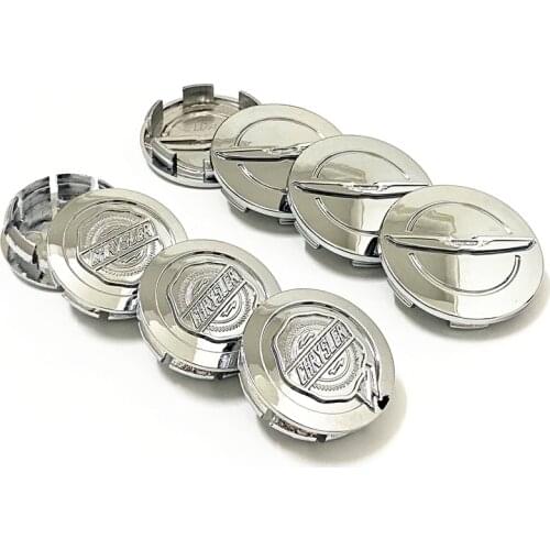4pcs 64mm 54mm Silver Chrome Rim Caps Cover Car Styling Accessories For Chrysler Car Wheel Center Hub Caps Badge Emblem Logo