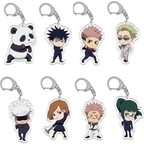 5cm Anime Jujutsu Kaisen Keychain Double Sided Acrylic Key Ring Gojo Satoru Yuji Itadori PVCKeyring Cosplay Accessories Kids Toy