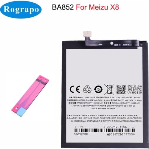 New 3300mAh BA852 Replacement Battery For Meizu X8 Original Smartphone Mobile Phone Batteries