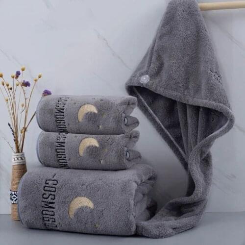 Microfiber Hair Larger Bath Towel Towel Set Soft Absorbent Male And Female Adult Bathing Thickened Hhousehold Three-Piece Suit
