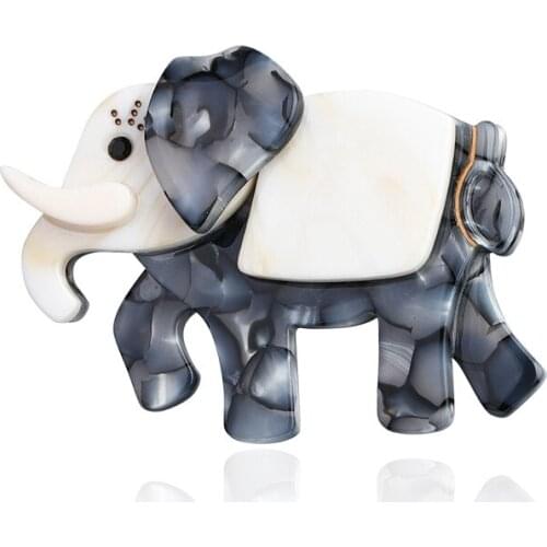 Handmade Acrylic Elephant Brooches for Women Big Resin Acetate Animal Brooch Pins Suit Shirt Accessories Party Jewelry Gifts