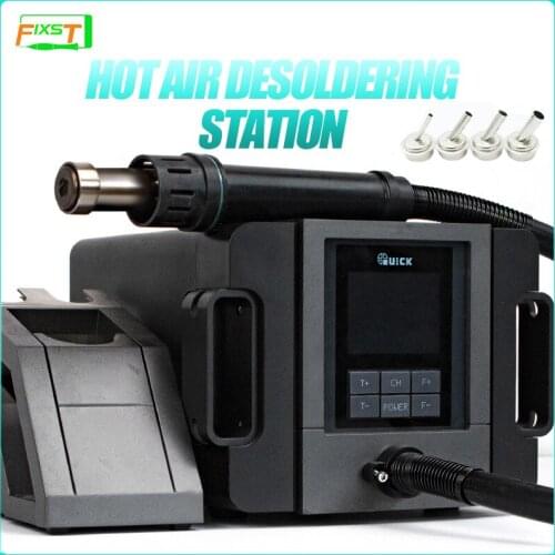 QUICK TR1300A Hot Air Gun 110V/220V 1300W Rework Station Heat Gun Nozzle 100 To 500 Temperature Adjustable Home