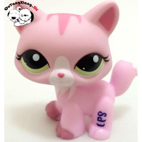 CWM019 Pet Shop Animal Rare Cat Kitty Pink Cat doll action Figure kitten