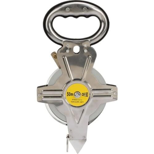 50M Stainless Steel Tape Measure Retractable Metric Construction Surveying Tool Frame Ruler Steel Tape Measure Engineering Ruler