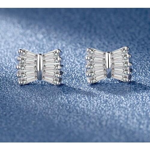 YaYI Fine Jewelry White Natural Moissanite Gemstones Zirconia Silver Color Wedding Party Hoop Ear Stud Precious Tassel Earrings