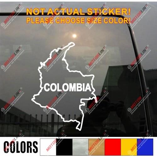Map Outline of Colombia Country Decal Sticker Car Vinyl Colombian