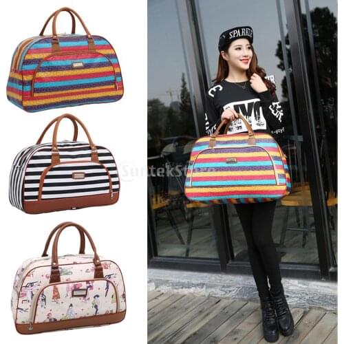 Leather Duffel Bags for Women - Large PU Leather Duffel Weekender Luggage Travel Bag