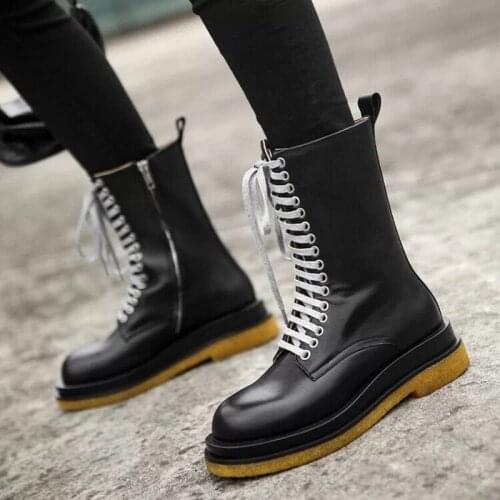 Cool girls leather ms Martin boots locomotive leather boots and leather Chelsea girl short short boots fashion leather boots