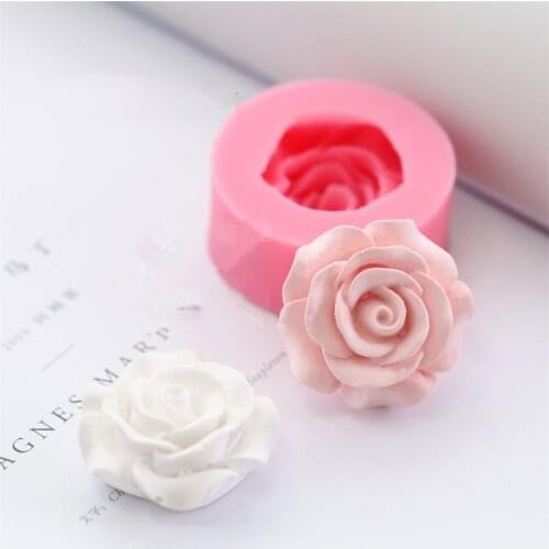 Mini Rose Flower Silicone Fondant Cake Molds DIY Candle Aromatherapy Decorating Mold Handmade Plaster Soap Mould