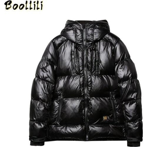 Boollili 2020 Mens Down Jacket Winter Coat Men Fashions Thick Warm Puffer Down Jackets Coats with Hat Parka Manteau Homme