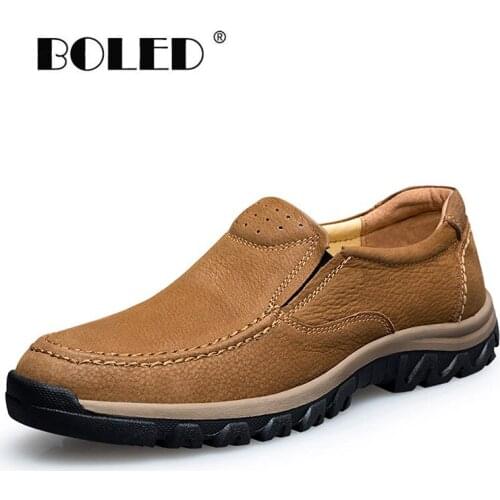 Full Grain Leather Men Boots Plus Size Retro Spring And Autumn Ankle Boots Handmade Outdoor Shoes Men Dropshipping