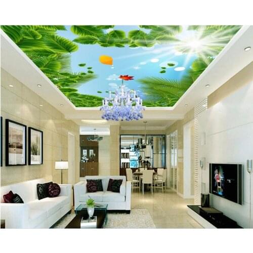 Custom photo 3d ceiling murals wallpaper The sun leaves wall papers home decor painting 3d wall murals wallpaper for walls 3 d