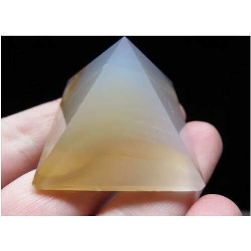 Natural yellow phantom agate quartz crystal pyramid heal