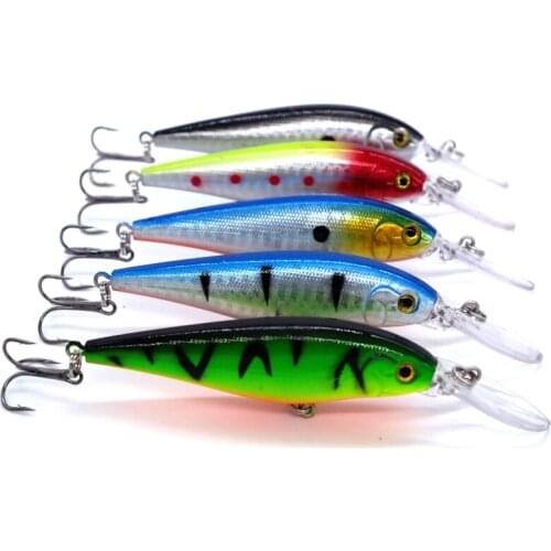 2016 New 10pcs Wobbler Fishing lure tackle crankbait peche minnow jerkbait artificial pike Fish bait china hook