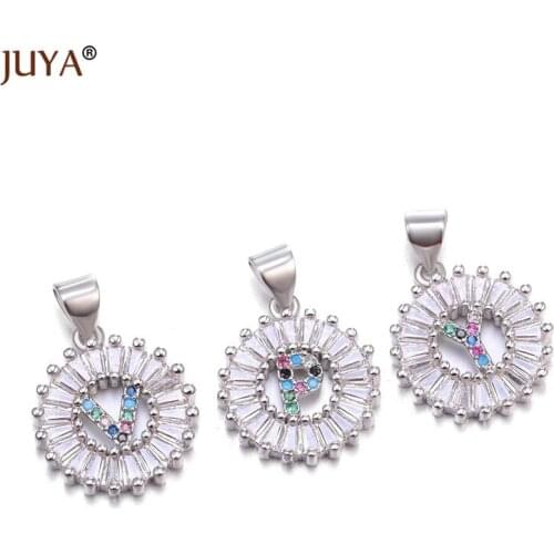 JUYA A-Z Letters Zircon Rhinestone Charms Creative Pendants Accessories for DIY Necklace & Bracelets Jewelry Making Suppliers