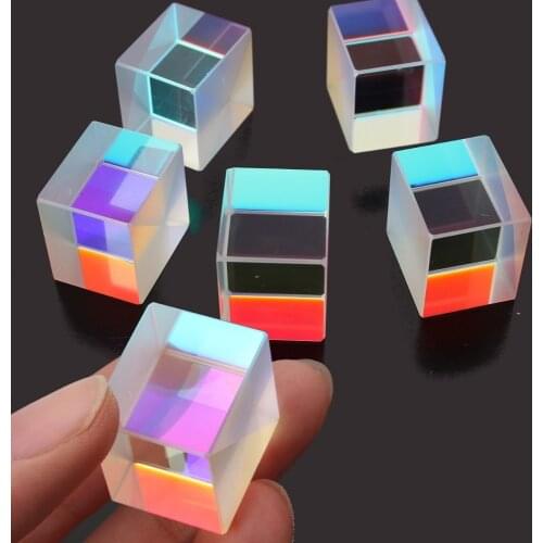 Multi Color 5 PCS 2X2X1.7cm Defective Cross Dichroic X-Cube Prism RGB Combiner or Splitter for Party Home Decoration