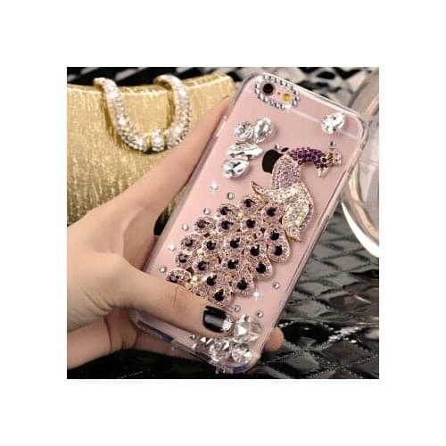 LaMaDiaa Phone Cases For Huawei Honor9 10 20 Lite V10 V20 7X 8X 9X Nova Luxury Glitter Diamond Peacock Crystal Mobile Phone Case