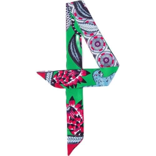 New designer brand scarf monkey print ladies head scarf luxury long narrow tied handbag ribbon fashion decorative hair band C112
