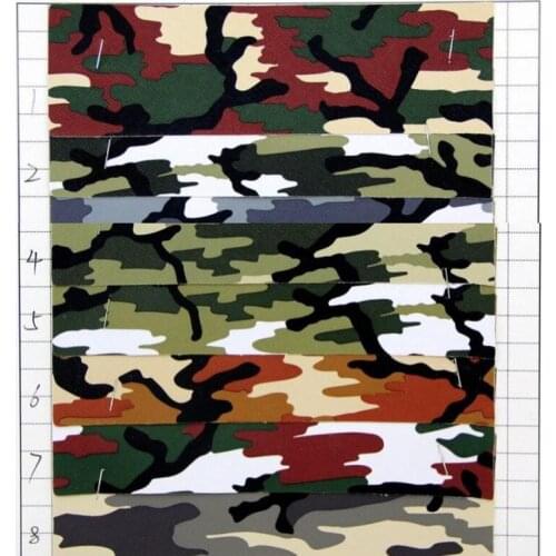 Synthetic leather fabric material Cross grain camouflage PVC artificial leather factory wholesale