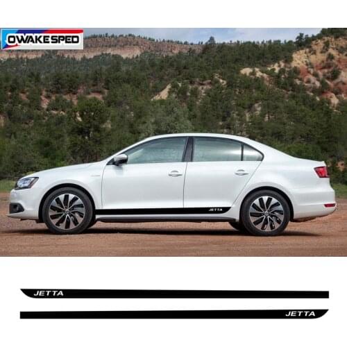 Sport Racing Stripes For Volkswagen-VW-JETTA 2011-2019 Car Door Side Skirt Sticker Auto Body Decor Vinyl Decals