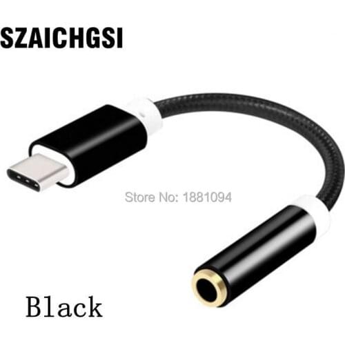 SZAICHGSI Audio Adapter For LG G5 Type-C to 3.5mm AUX Jack Audio Type C USB 3.0 Cable Covertor For OnePlus 2 wholesale 100pcs