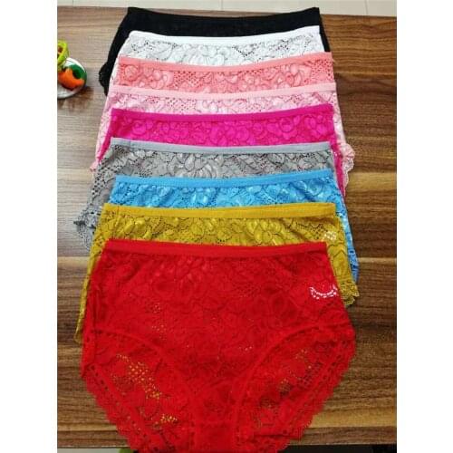 Jian Peng kawaii printed heart low-Rise briefs underwear women sexy lace panties lady Modal solid and durable underpants