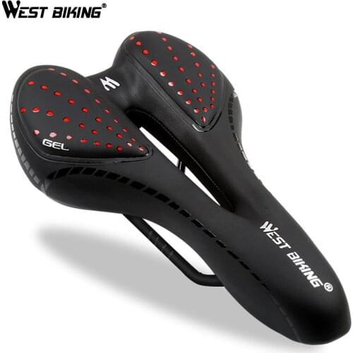 West Biking Bicycle Saddle Mtb Road Mountain Bike Seat Pu Leather Gel Cycling Cushion Comfortable Shockproof Bicycle Saddle