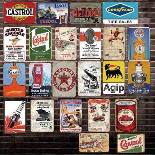 [ WellCraft ] Motor Oils Garage Metal Painting Wall Plaque Custom Tin Sign Antique bar Pub Decor HY-1691