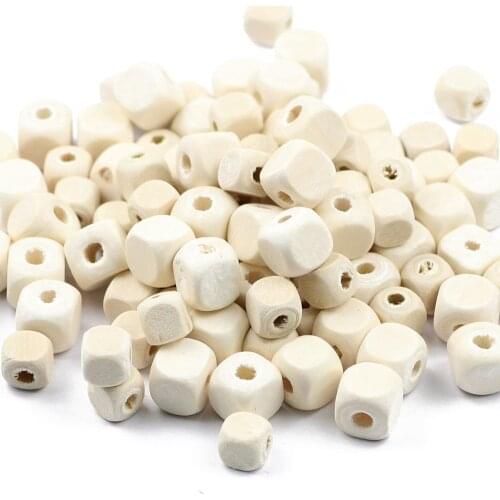 YHBZRET 100pcs 8/10mm Square Wooden Beads Eco-Friendly Spacer Loose Bead Jewelry for Making Wooden Bracelet Toys DIY Findings