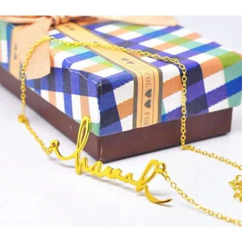 Custom Name Necklace Signature Personalized Handwriting Nameplate Necklace Memory Jewelry