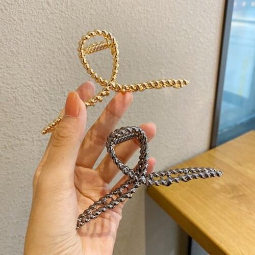 1pc New Fashion Women Hair Claws Hair Crab Clamp Hairgrip Matte Metal Hair Clip Claw Women Hairdressing Tool Hair Accessories