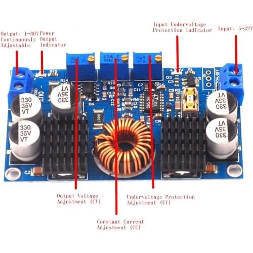 1pcs LTC3780 DC-DC 5-32V to 1V-30V 10A Automatic Step Up Down Regulator Charging Module Power Supply Module