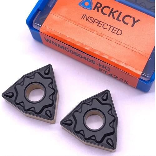 10pcs RCKLCY WNMG080408 HQ FT4225 Carbide Insert External Turning Knife Lathe Tools CNC Tool Milling Cutter For steel