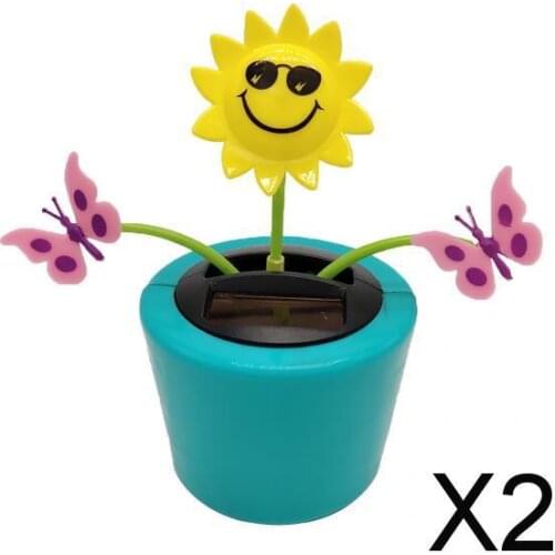2xSolar Powered Insect Dancing Doll Home Decor Butterfly