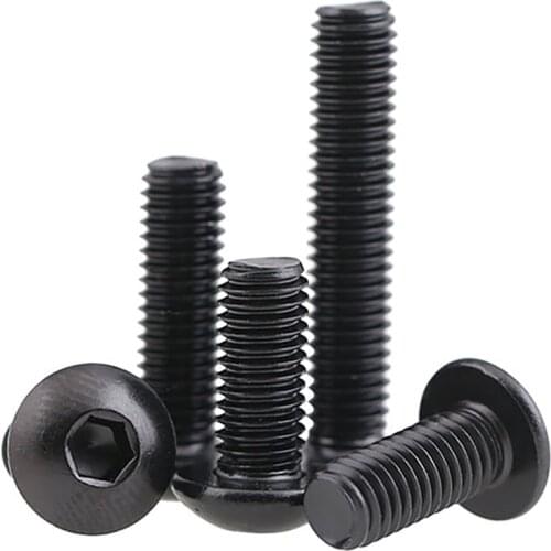 304 Stainless steel button head hex bolt screw stainless steel round/pan head Black M3 M4 M5