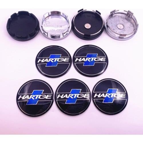 4pcs 56mm or 60mm HARTGE Logo Car Tire emblem Wheel Center Hub Cap auto Rim refit dust-proof badge covers sticker Auto Styling