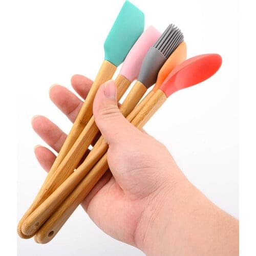 5Pcs Multicolor Silicone Spatula Sets Non Stick Butter Cooking Spatula Set Cookie Pastry Scraper Oil Brush BBQ Kitchen Utensils