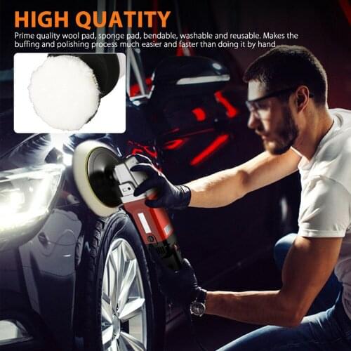 6 Inch Car Buffing Pads Polishing For Drill Sponge Kit Set Waxing Foam Polisher Auto Buffing Waxing Drill Adaptor For Car Cleani