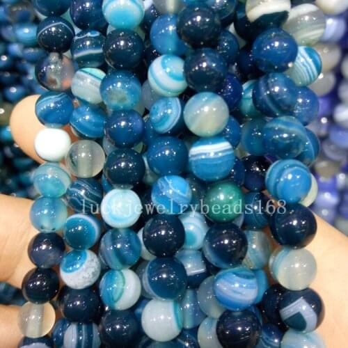 Free shipping Fashion Jewelry 6mm Blue Peacock Stripes Carnelian Round Ball Loose Beads 15.5" FG7414