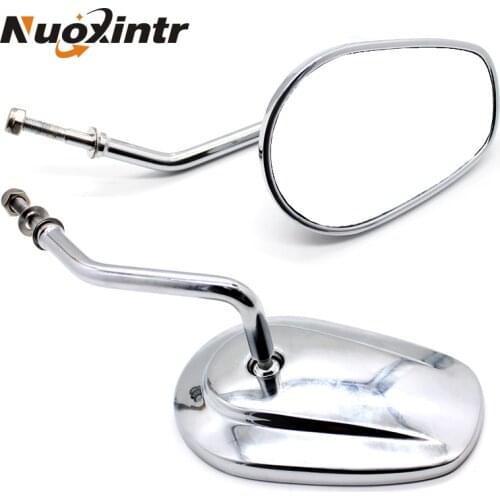 Nuoxintr Pair Chrome Motorcycle Rearview Mirror Side Mirrors For Harley Davidson Flhtc Classic XR1200 XL883 Sportster Softail